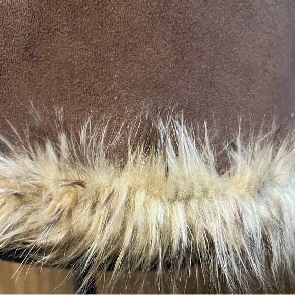 Sport Haley Faux Suede Leopard Print Vest Medium – Faux Fur Lined, Front Pockets - Picture 16 of 16